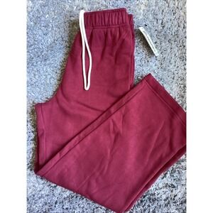 NWT Womans Sweatpants Size S 4-6 Red Elastic Waste Draw String Red Boot Leg